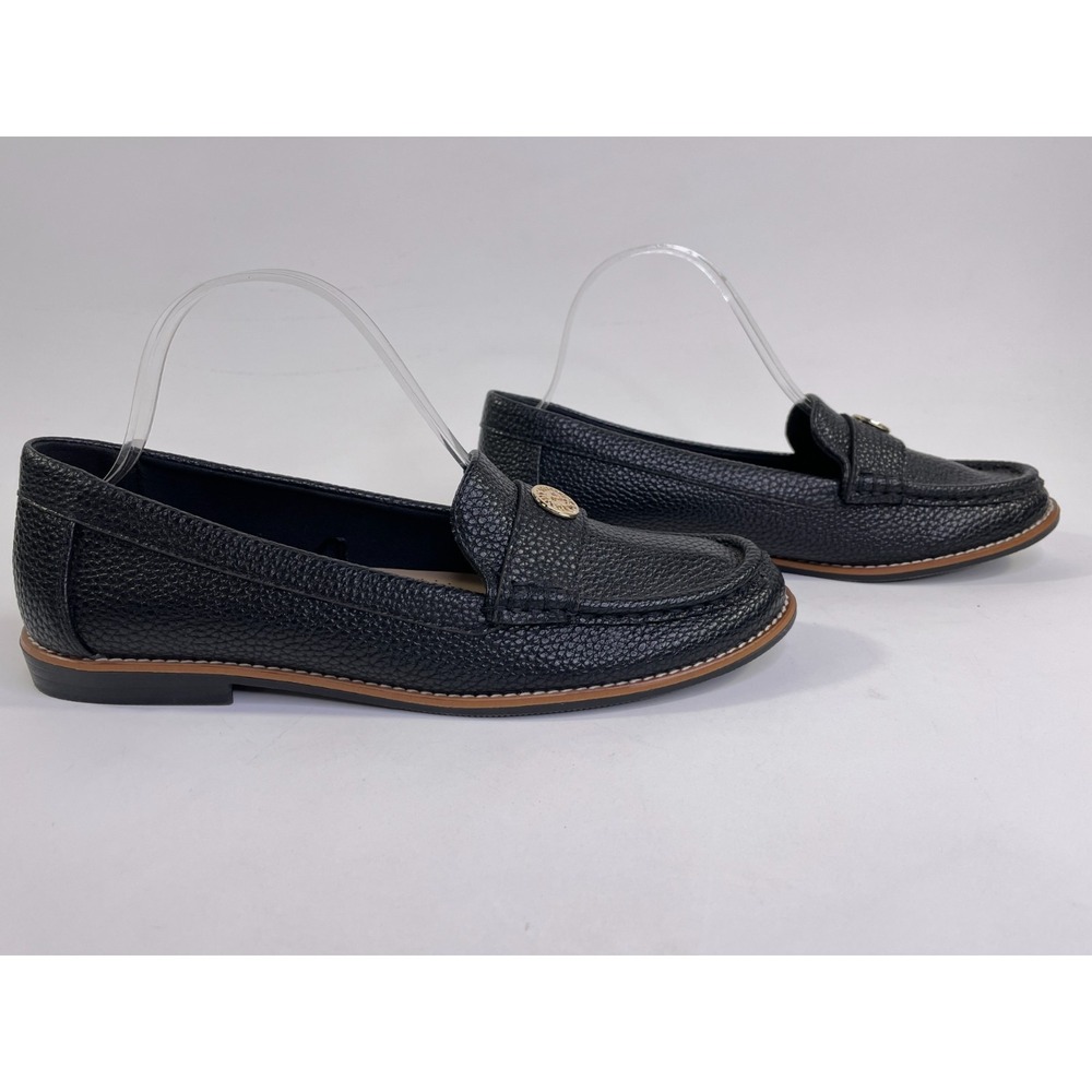 Anne Klein Women's  7 1/2 M Black Pebbled iflex Slip On Loafers Excellent - Picture 3 of 7